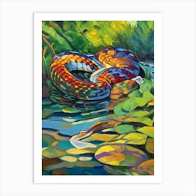 Water Moccasin 1 Snake Painting Art Print