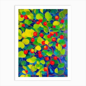 Salal Berry Fruit Vibrant Matisse Inspired Painting Fruit Art Print