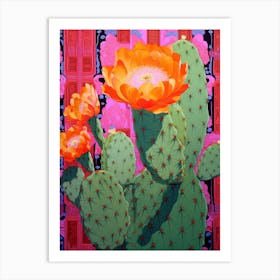 Mexican Style Cactus Illustration Opuntia Fragilis Cactus 3 Art Print