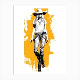 Cowgirl Ink Style 3 Art Print
