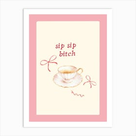 Pink Coquette Tea Art Print