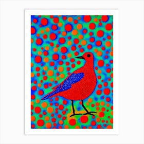 Dipper Yayoi Kusama Style Illustration Bird Art Print