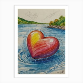 Heart In Water 3 Art Print