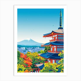 Kiyomizu Dera Temple Kyoto 2 Colourful Illustration Art Print