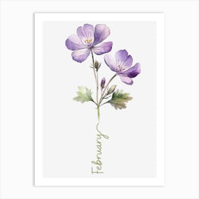 February Birth Flower Birth Month Botanical 1 Art Print