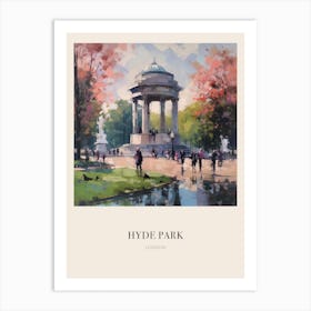 Hyde Park London Vintage Cezanne Inspired Poster Art Print