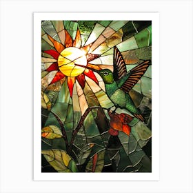 Hummingbird Stained Glass 17 Art Print