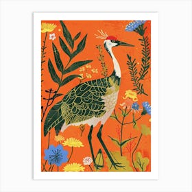 Spring Birds Crane 2 Art Print