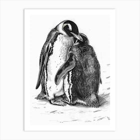 King Penguin Snuggling With Their Mate 3 Art Print