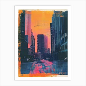 Retro Photo Inspired Cityscape 2 Art Print