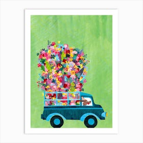 Delivering Joy In A Car Art Print