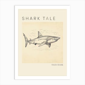 Tiger Shark Vintage Illustration 3 Poster Art Print