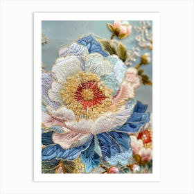 Embroidered Flowers 7 Art Print