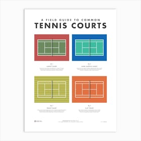 Tennis Courts Field Guide Art Print