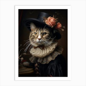 Regal Cat In A Hat A Art Print