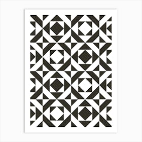 Abstract Black And White Geometric Pattern Art Print