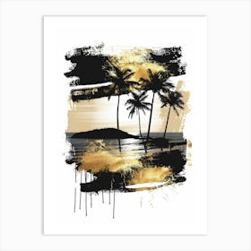 Palm Trees On The Beach 25 Art Print