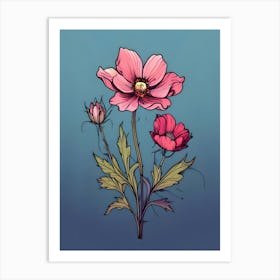 Pink Anemones Art Print