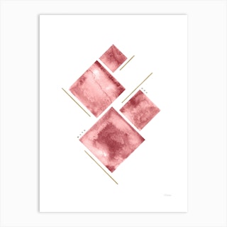 Puzzle In Rose Gold And Silver Art Print