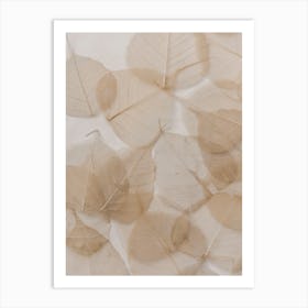 Beige Leaves Art Print