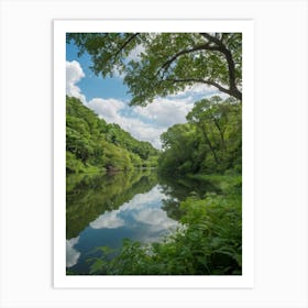 Trees And Lake 3 Art Print