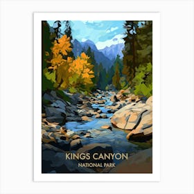 Kings Canyon National Park Travel Poster Matisse Style 2 Art Print
