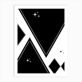 Black And White Triangles Art Print