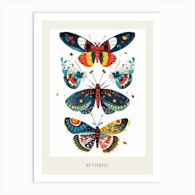 Colourful Insect Illustration Butterfly 14 Poster Art Print