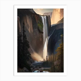 Yosemite Upper Falls, United States Realistic Photograph (3) Art Print