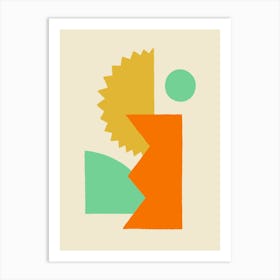 Abstract Graphic Shapes - Vibrant Bold Colors Yellow Green Orange Art Print