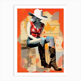 Collage Of Cowgirl Matisse Inspired 7 Art Print