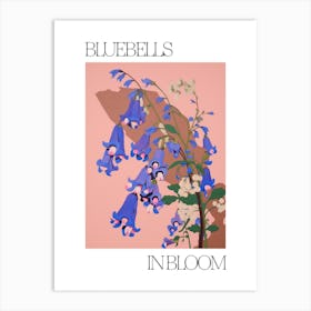 Bluebells In Bloom Flowers Bold Illustration 2 Art Print
