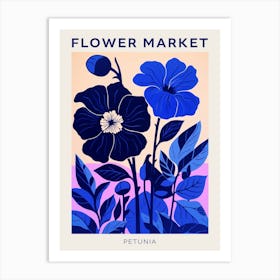 Blue Flower Market Poster Petunia 1 Art Print