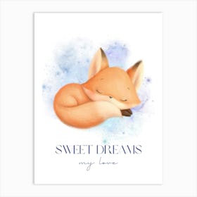 Sweet Dreams My Love Kids and Nursery Art Print