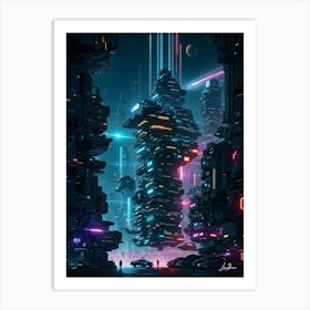 Futuristic urban buildings Art Print