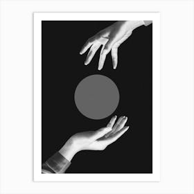 Hands Circle Black And White_2242724 Art Print