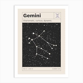 Gemini Zodiac Sign Constellation Art Print
