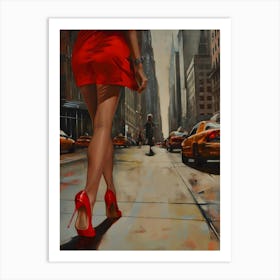 Woman In Red 1 Art Print