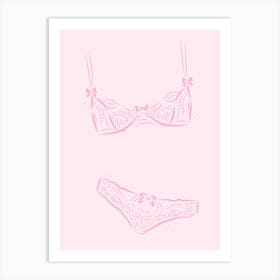 Coquette Lingerie - Pink Art Print