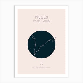 Pisces Star Sign In Light Art Print