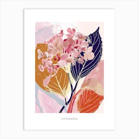 Colourful Flower Illustration Poster Hydrangea 1 Art Print