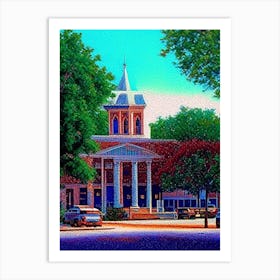 College Station, City Us  Pointillism Art Print