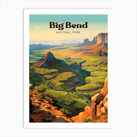 Big Bend National Park Texas Wildlife Travel Illustration Art Print