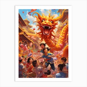 Dragon Dancing Chinese New Year 1 Art Print
