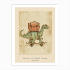 Nodosaurus Vintage Dinosaur Poster 1 Art Print