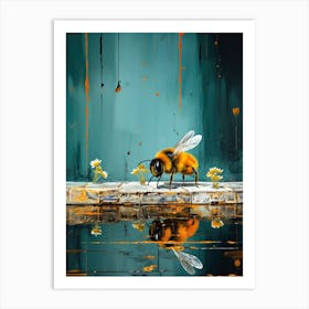 Bee On A Rock animal Art Print