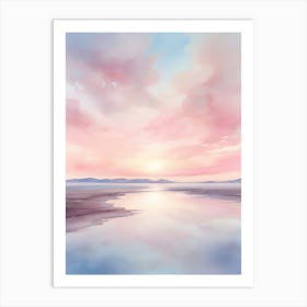 Watercolor Sunset Over The Sea Art Print