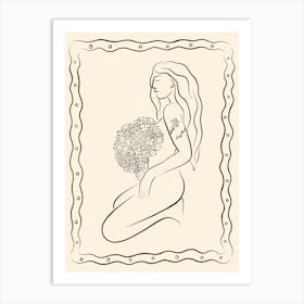 Pretty Lady With Flowers 07 Art Print