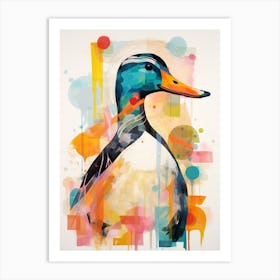 Bird Painting Collage Mallard Duck 4 Art Print