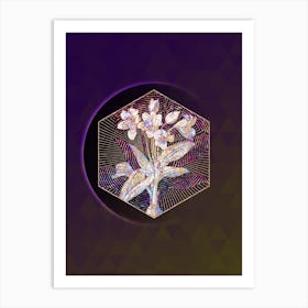 Abstract Crinum Giganteum Mosaic Botanical Illustration n.0053 Art Print
